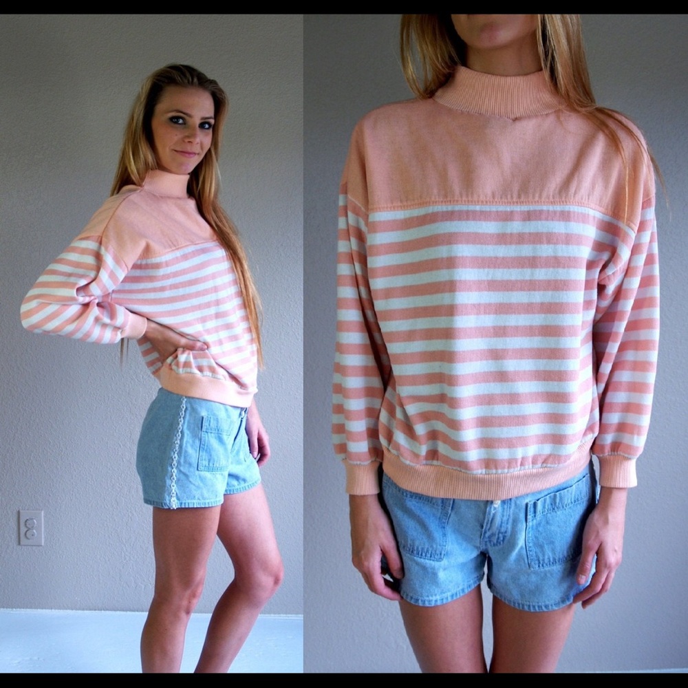 Vintage pink striped sweater